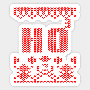 1980s Ugly Holiday Christmas Sweater Nordic Ho Ho Ho Sticker